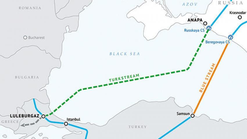 Количеството експортиран газ за Европа през газопровода Турски поток“ през