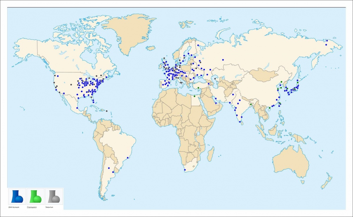 422 са действащите атомни реактора в света, а 56 енергоблока